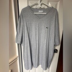 Lacoste Lightweight Pima Cotton V-Neck T-Shirt Light Grey